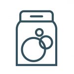 Clean laundry and dryer service vector line icons. Laundry icons set, illustration of temperature mode for laundry
